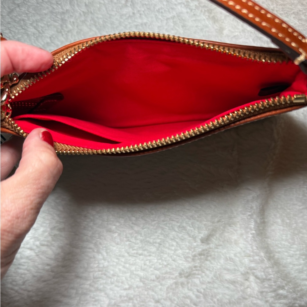 Dooney & Bourke Blue and Brown Shoulder Bag with matching wristlet - Picture 14 of 15